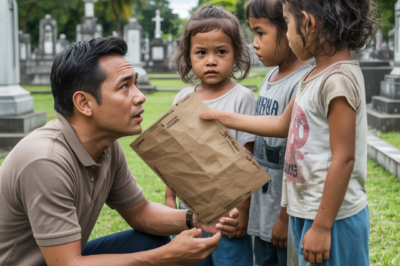 NAGMUMULTONG NAKARAAN? Isang Milyonaryong CEO, Laging Pumupunta sa Puntod ng Asawa, Ngunit Nabigla Nang Harapin ng Tatlong Batang Kamukhang-kamukha Niya! “Kami ang mga anak mo na itinago sa iyo…” Alamin ang masakit na katotohanan sa likod ng mga liham na hindi kailanman nakarating!